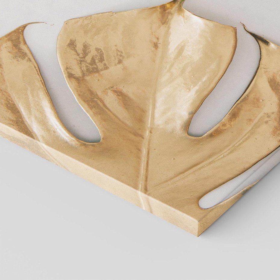 Obraz na płótnie 50x70 - Natury Szlachetność - złote, liście