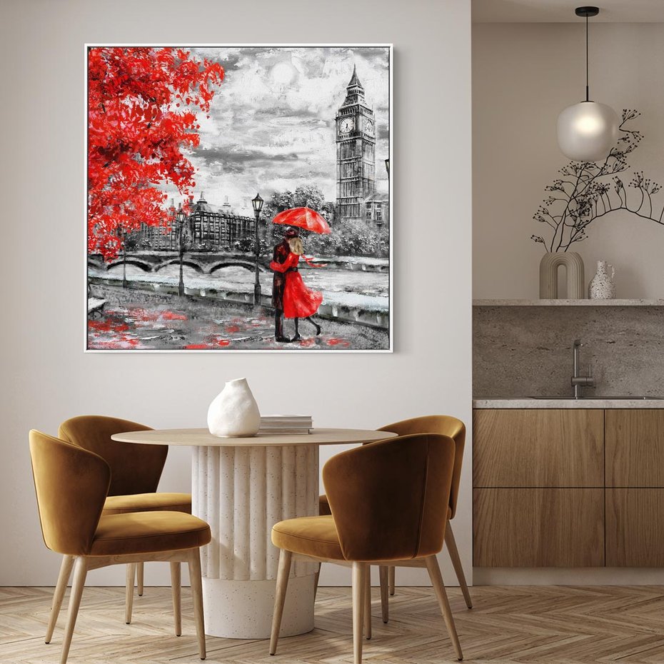 Obraz w ramie 80x80 - Big Ben w Londynie - londyn, big ben - rama biała