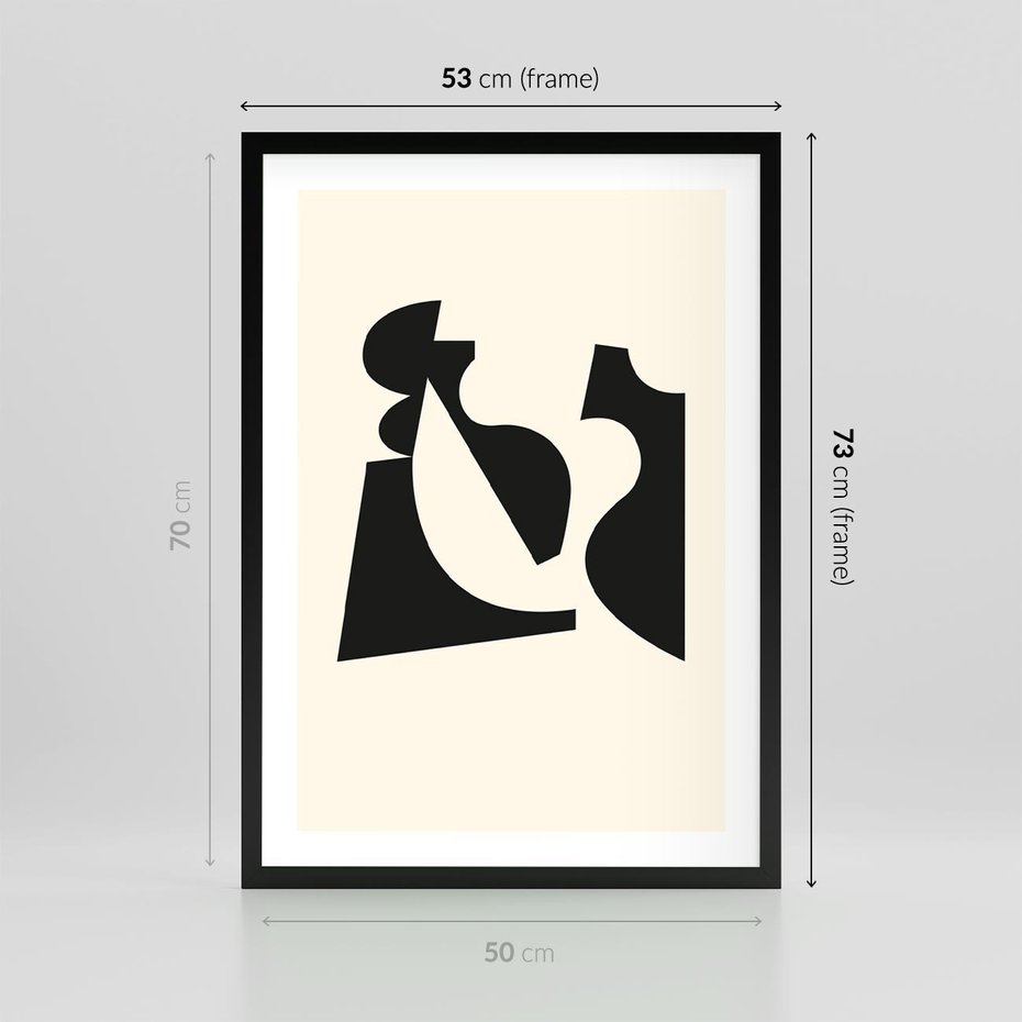 Plakat w ramie 50x70 - Tajemnicze Spektrum - abstrakcyjne kształty, geometria - rama czarna