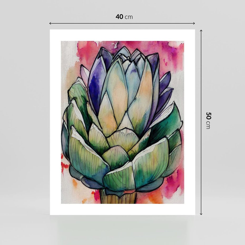 Plakat bez ramy 40x50 - Estetyczna Roślina - abstrakcja, akwarela