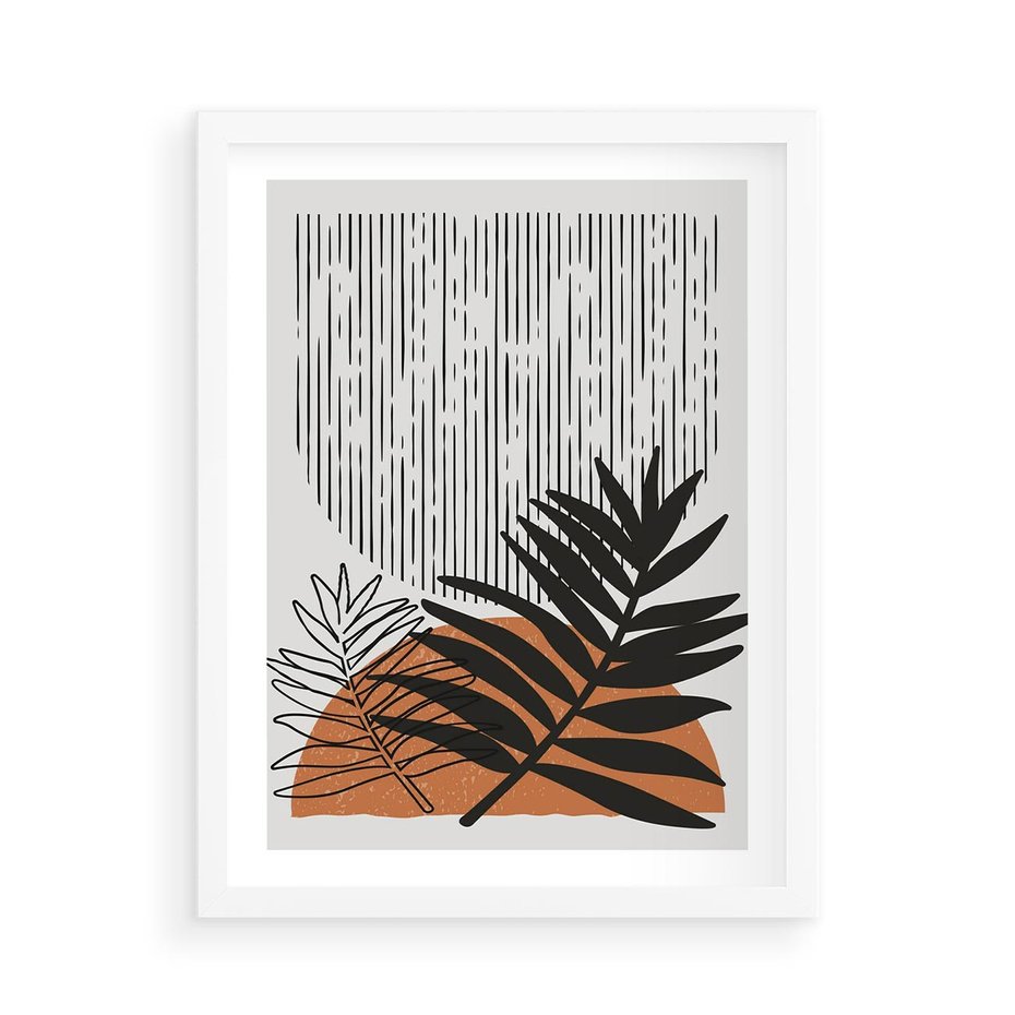 Plakat w ramie 50x70 - Sztuka Połączona - nowoczesna sztuka, modern - rama biała