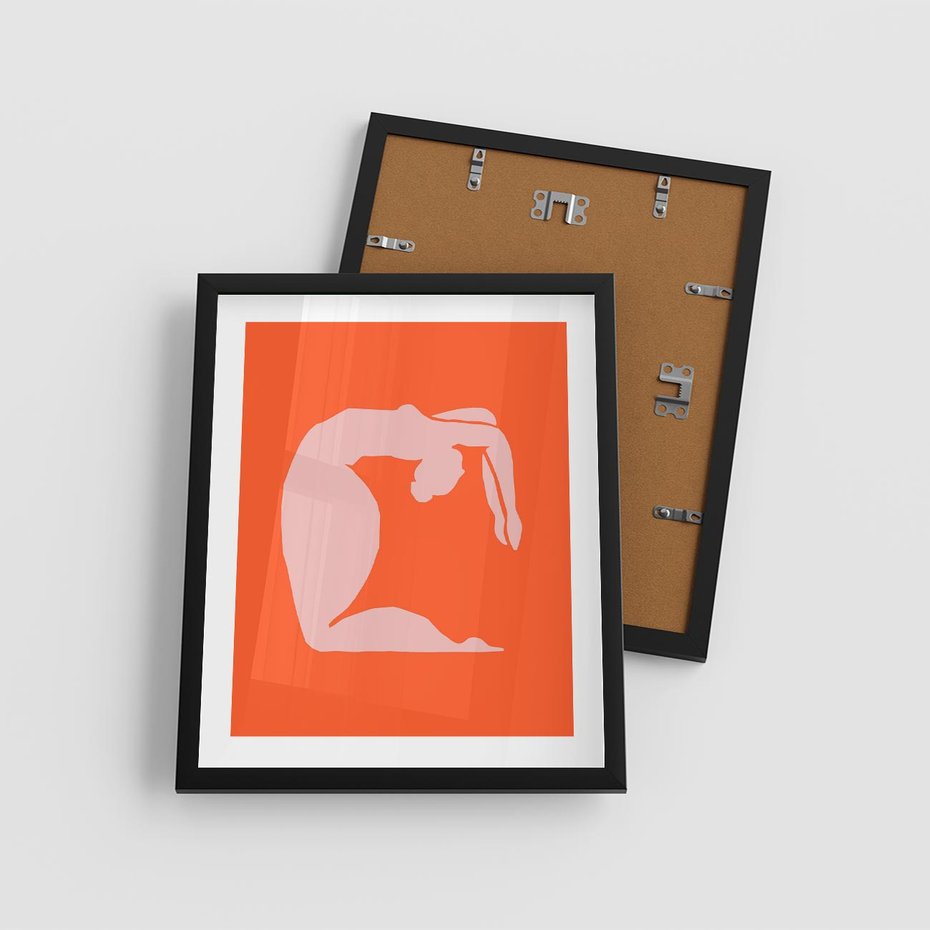 Plakat w ramie 40x50 - Antyczna Godzina - abstrakcja, kobieca sylwetka - rama czarna