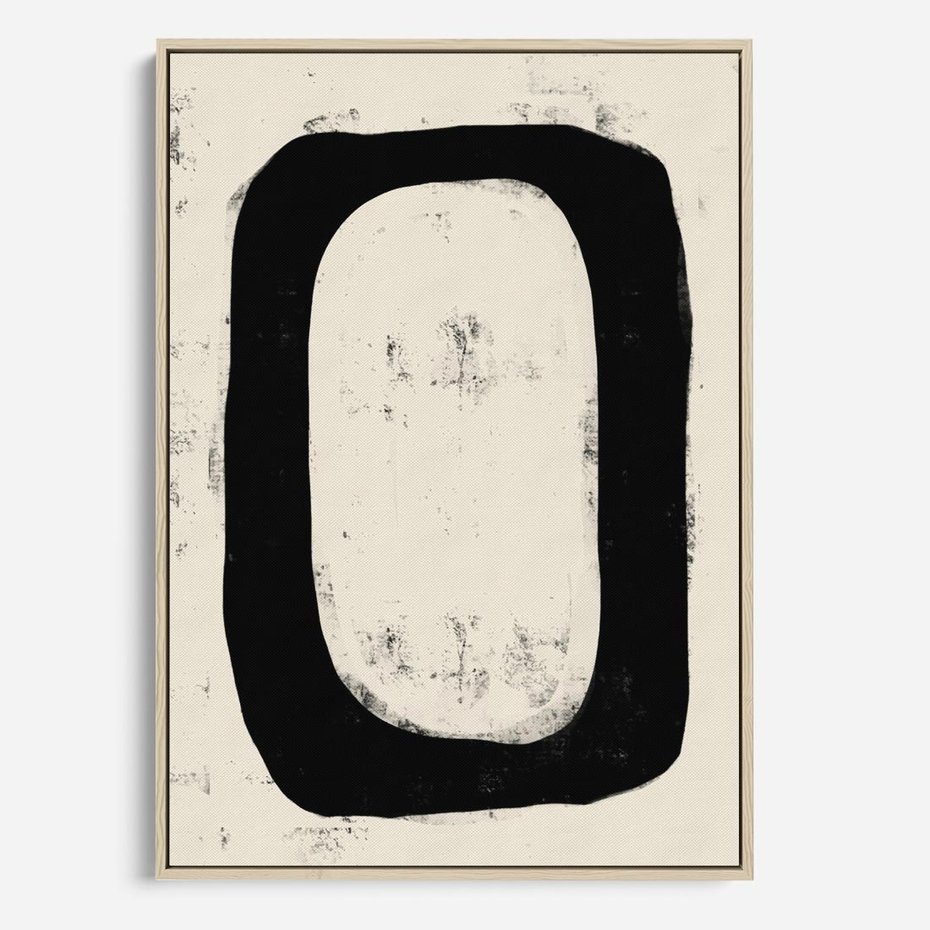 Obraz w ramie 70x100 - Wnętrza Kształtów - abstrakcja, minimalizm - rama drewno