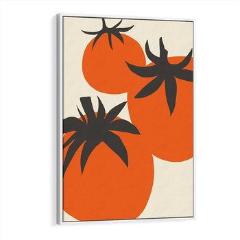 Obraz w ramie 80x120 - Jadalne Kształty - nowoczesny plakat do kuchni, pomidory - rama biała