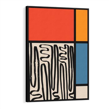 Obraz w ramie 70x100 - Podróżne Wibracje Serca - abstrakcyjny obraz, proste linie - rama czarna