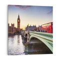 Obraz na płótnie 40x40 - London Calling: Autobus i Big Ben - Londyn, autobus