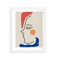 Plakat w ramie 40x50 - Impresje Kształtów - abstrakcyjny obraz, przypomina twarz - rama biała