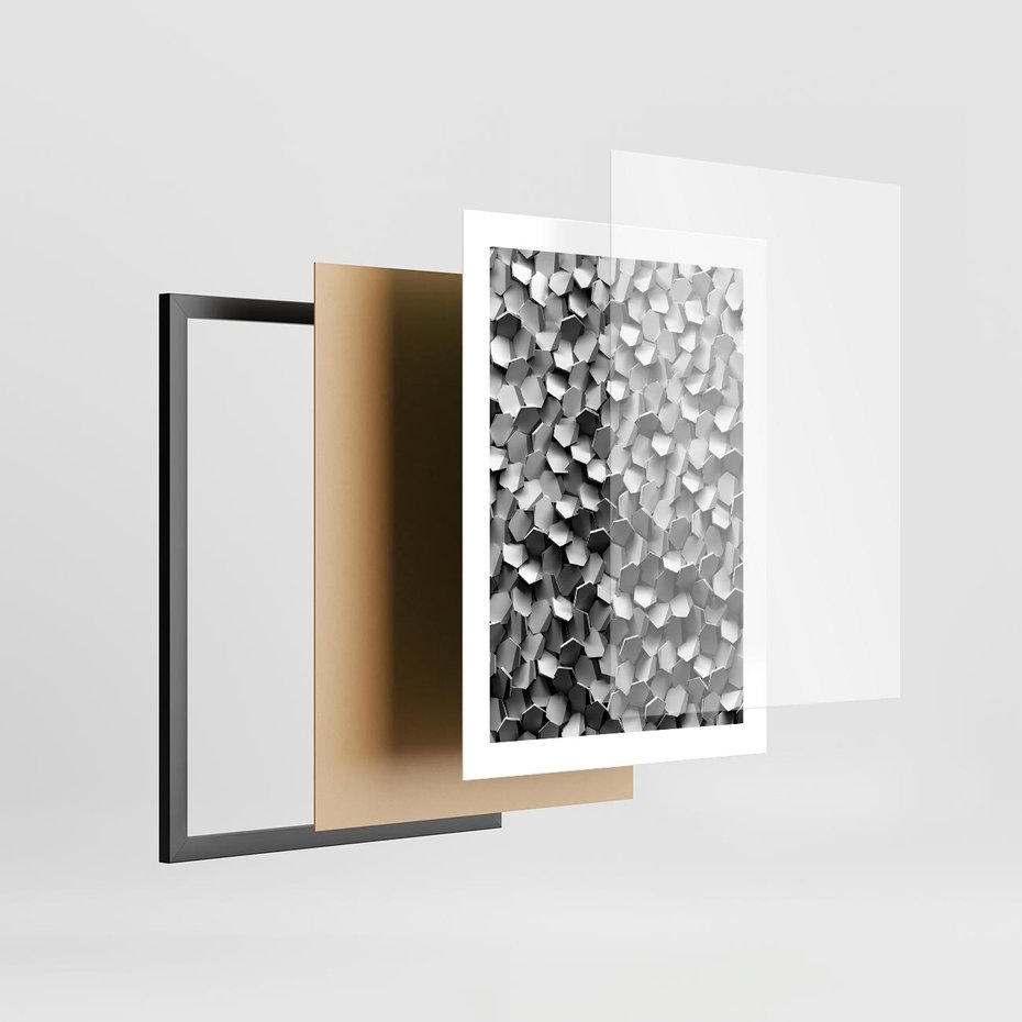 Plakat w ramie 30x40 - Odkryj głębię sztuki - graficzne, 3D - rama czarna