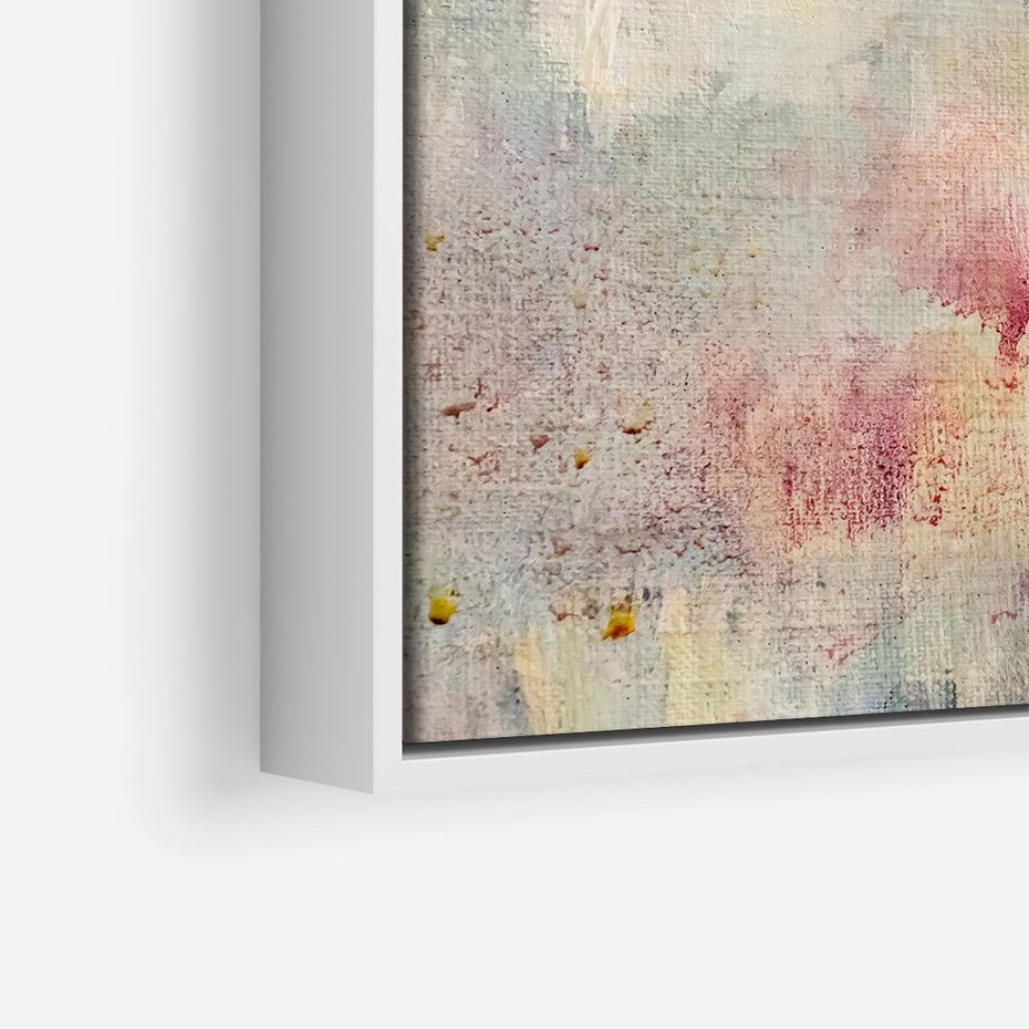 Obraz w ramie 50x50 - Miękka Melodia Pasteli - olejne płótno, pastelowe kolory - rama biała