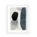 Plakat w ramie 40x50 - Abstrakcyjna Gra Szarości - abstrakcyjna grafika, akwarela - rama biała