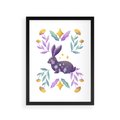 Plakat w ramie 30x40 - Boho Wiatr - boho plakat, królik - rama czarna