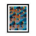 Plakat w ramie 50x70 - Trójwymiarowa Gra - geometryczna, 3D - rama czarna