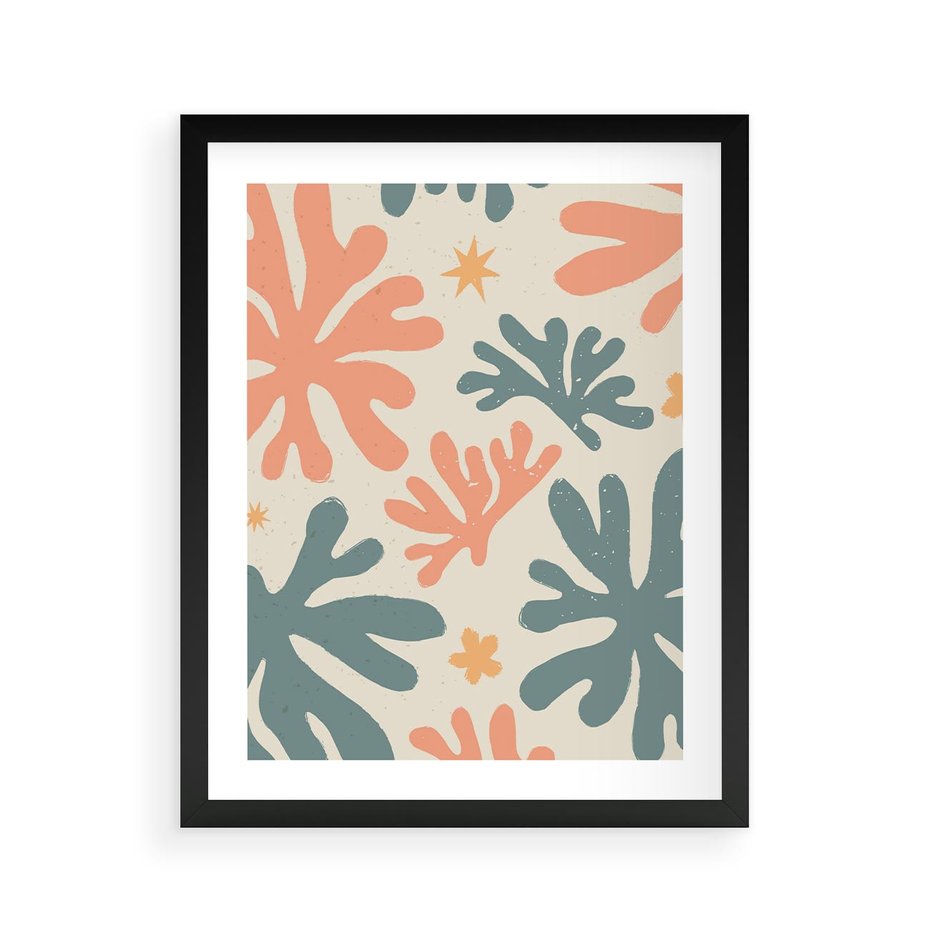 Plakat w ramie 40x50 - Boho Wybuch - boho formy, kształty - rama czarna