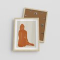 Plakat w ramie 30x40 - Kobieca Sylwetka w Stylu Modernistycznym - modernistyczny pakat, kobieca sylwetka - rama drewno
