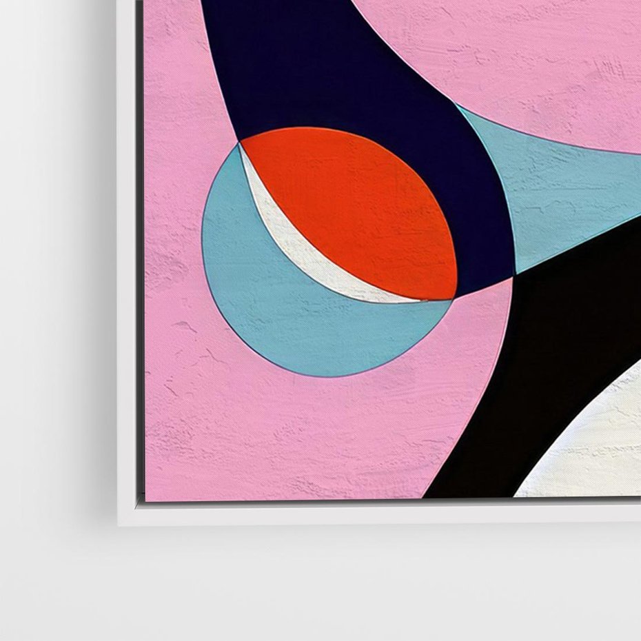 Obraz w ramie 70x50 - Kolorowe Ulotności - abstrakcyjny obraz olejny, żywe kolory - rama biała