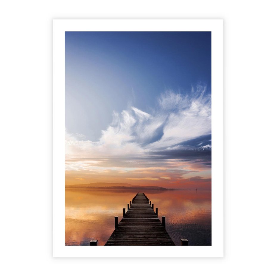Plakat bez ramy 30x40 - Magia Chwili - pomost, zachód