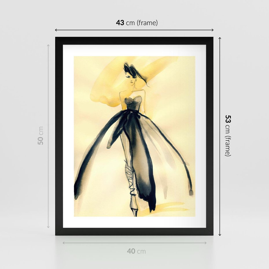 Plakat w ramie 40x50 - Ekspresja Wyrazu - abstrakcja, kobieta - rama czarna