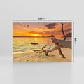 Obraz na płótnie 120x80 - Magia zachodu słońca nad morzem - plaża, morze