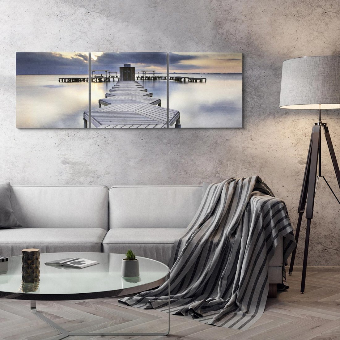 Obraz na płótnie 120x40 - Spokój nad Jeziorem - pomost, jezioro