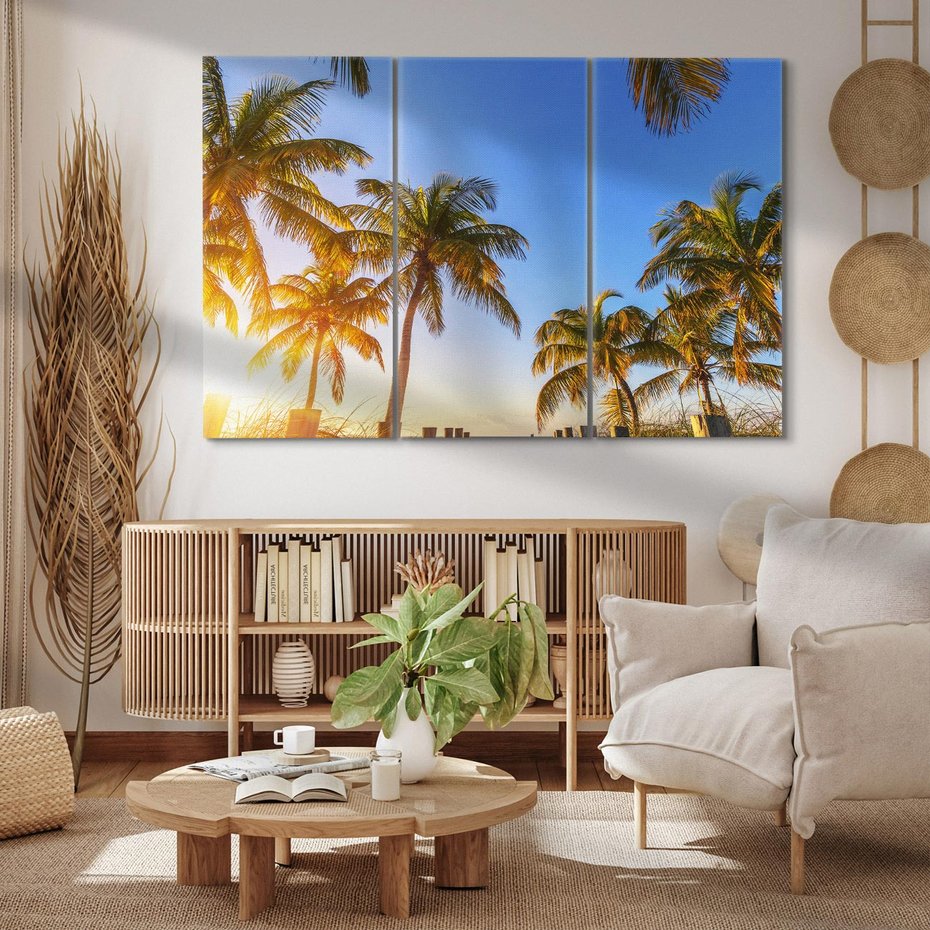 Obraz na płótnie 120x80 - Rajskie palmy w tropikalnym raju - palmy, tropiki