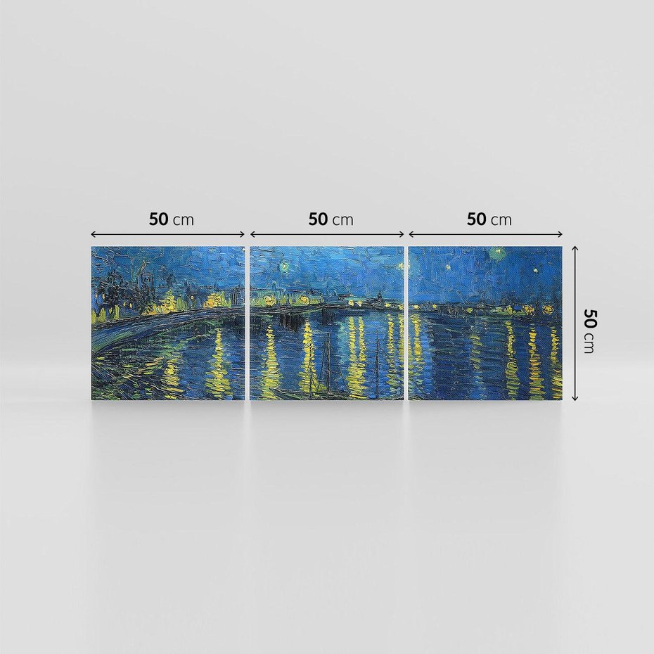 Obraz na płótnie 150x50 - "Starry Night Over the Rhone" (1888) Vincent van Gogh - Reprodukcja - reprodukcja, obraz na płótnie