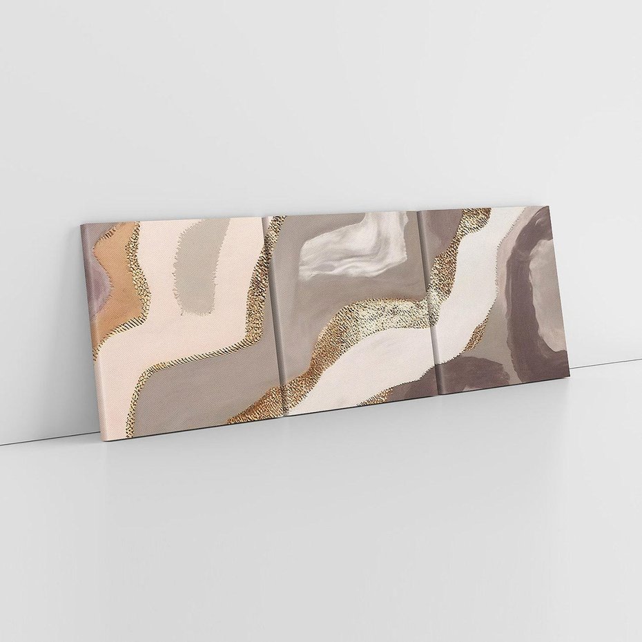 Obraz na płótnie 90x30 - Płynne Fale - abstrakcja, neutralne kolory