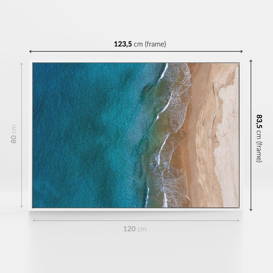 Obraz w ramie 120x80 - Spokój nad morzem - morze, plaża - rama biała