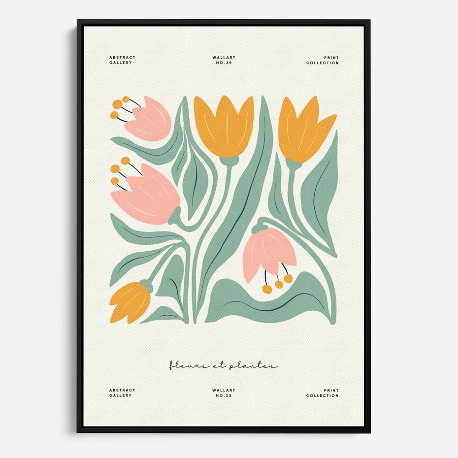 Obraz w ramie 50x70 - Tajemnicza Aura - kwiaty, nowoczesna abstrakcja - rama czarna