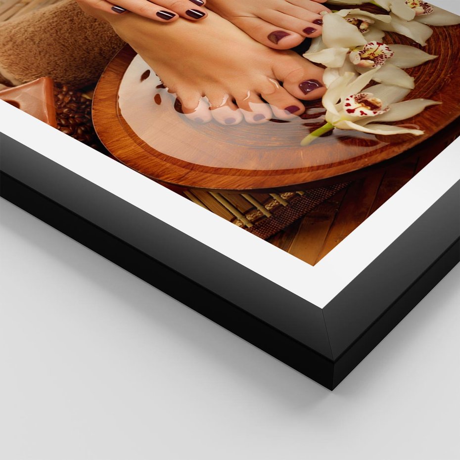 Plakat w ramie 30x40 - Relaksujące Spa i Perfekcyjny Manicure - spa, paznokcie - rama czarna