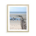 Plakat w ramie 40x50 - Fale na falochronie nad morzem - morze, falochron - rama drewno