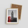Plakat w ramie 30x40 - Budka telefoniczna przed Big Benem - budka, Londyn - rama drewno