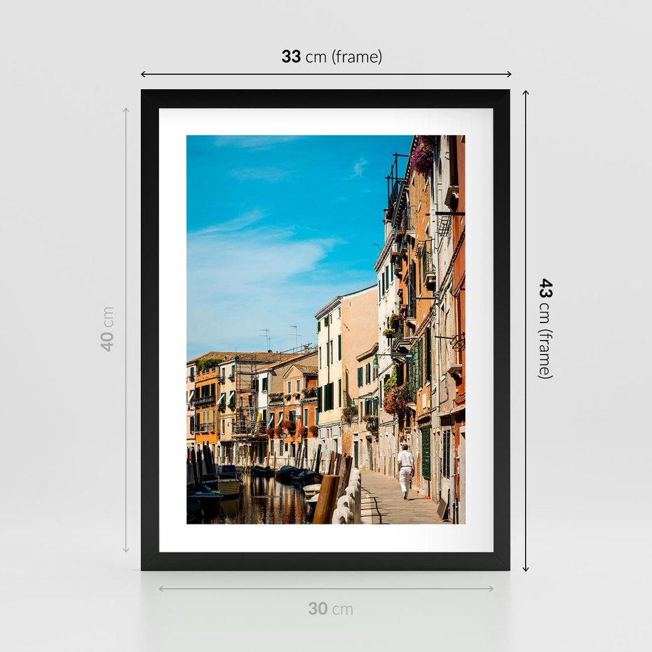 Plakat w ramie 30x40 - Magia Miejskiego Krajobrazu - uliczka, perspektywa - rama czarna