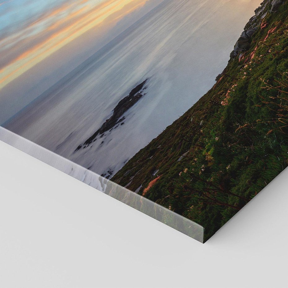 Obraz na płótnie 140x70 - Latarnia morska: Nocne niebo nad morzem - latarnia, morska