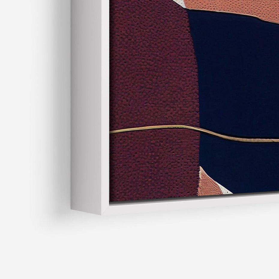 Obraz w ramie 50x70 - Abstrakt Marsala - nieregularne plamy, kształty - rama biała