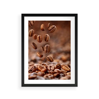 Plakat w ramie 30x40 - Kawiarniana atmosfera kawy - kawa, kawiarnia - rama czarna