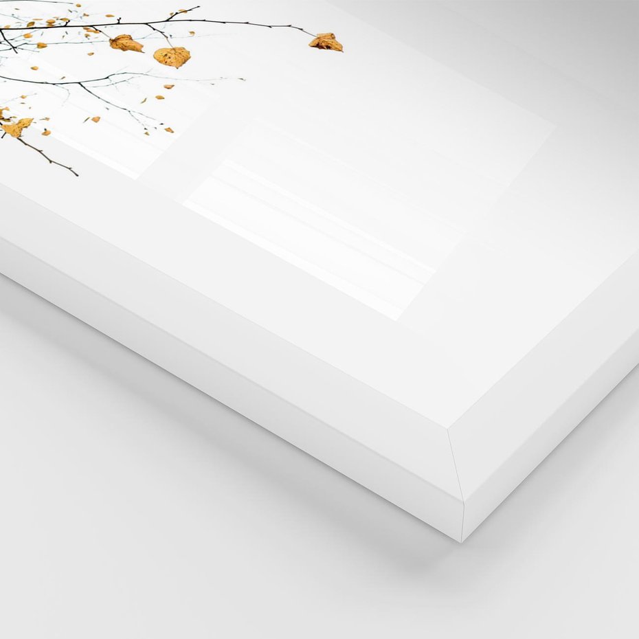 Plakat w ramie 30x40 - Złota Jesień - drzewo, żółte liście - rama biała