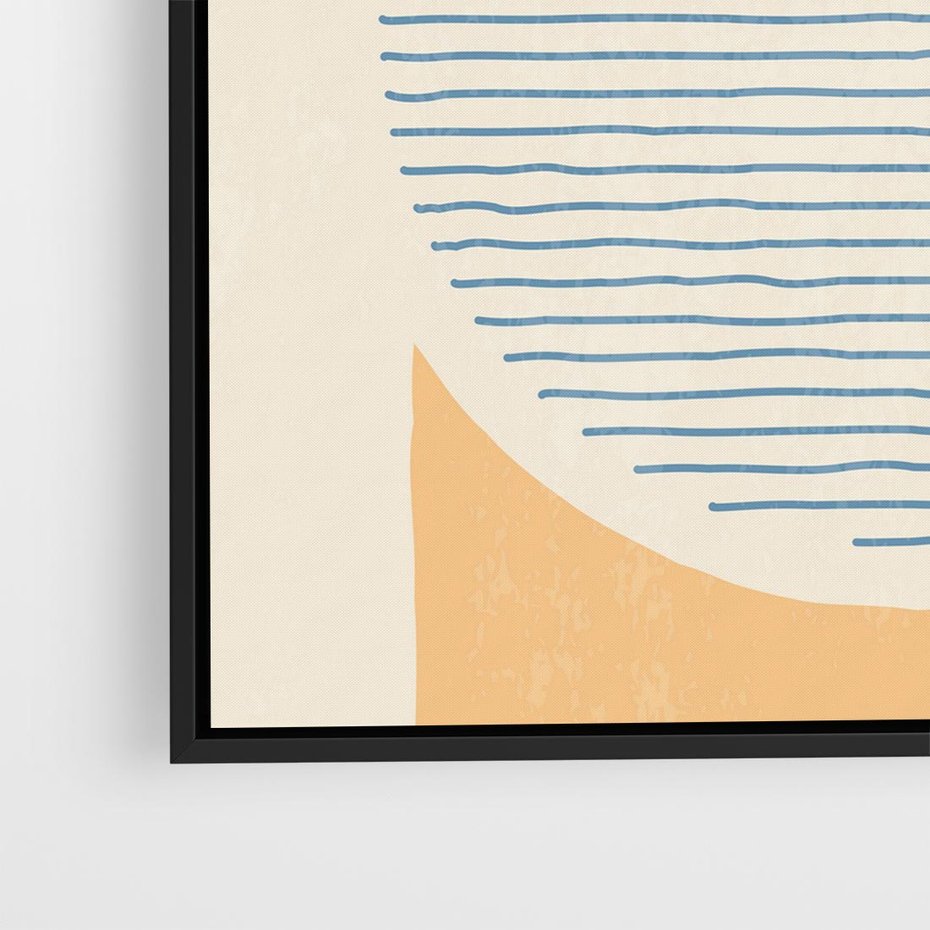 Obraz w ramie 50x50 - Rozbijająca Opowieść - geometryczne kształty, koła - rama czarna