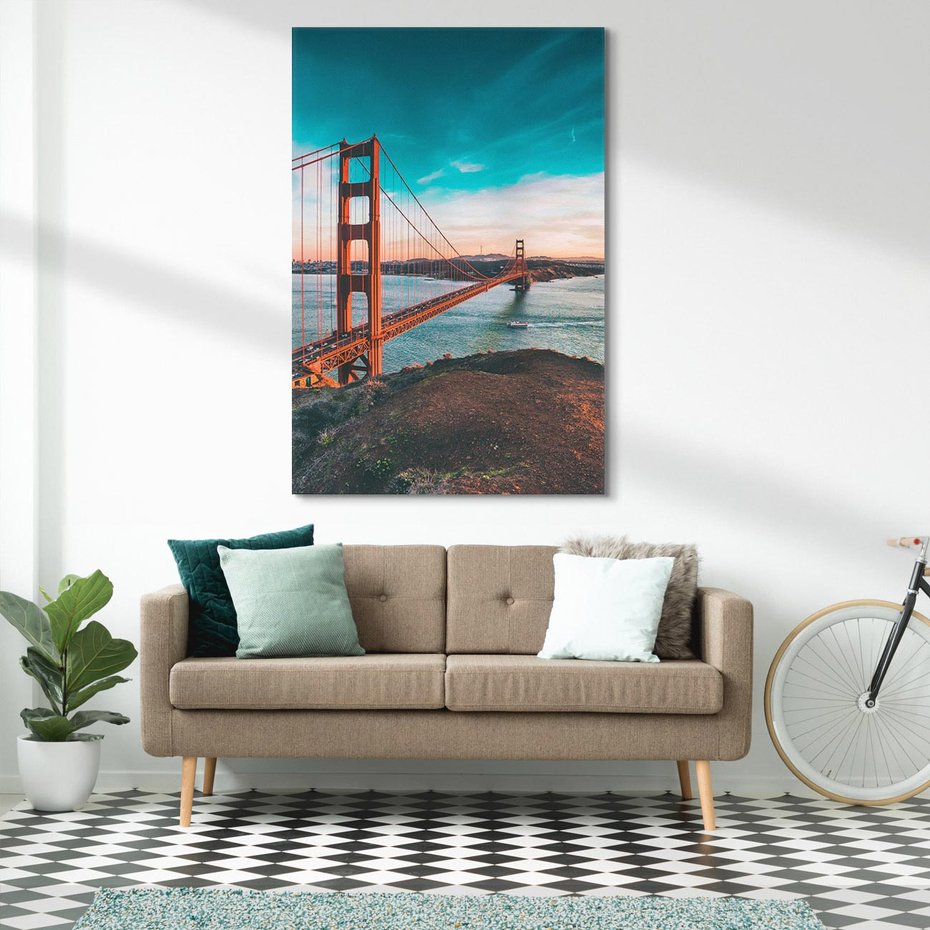 Obraz na płótnie 80x120 - Złoty Gate: majestatyczny most Ameryki - Golden Gate, most