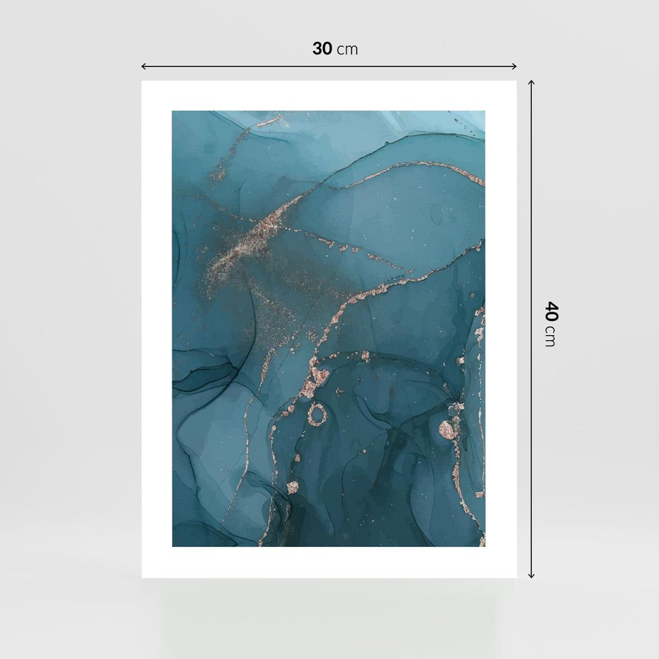Plakat bez ramy 30x40 - Marmurowa Elegancja: Kolory Oceanu - marmur, kolory oceanu