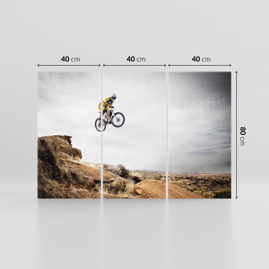 Obraz na płótnie 120x80 - Adrenalina na Dwóch Kółkach - rower, downhill