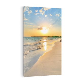 Obraz na płótnie 70x100 - Zachód słońca na plaży - plaża, zachód