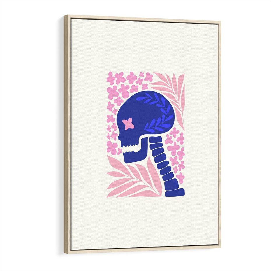 Obraz w ramie 70x100 - Żart z Czaszką - abstrakcja, sztuka nowoczesna - rama drewno