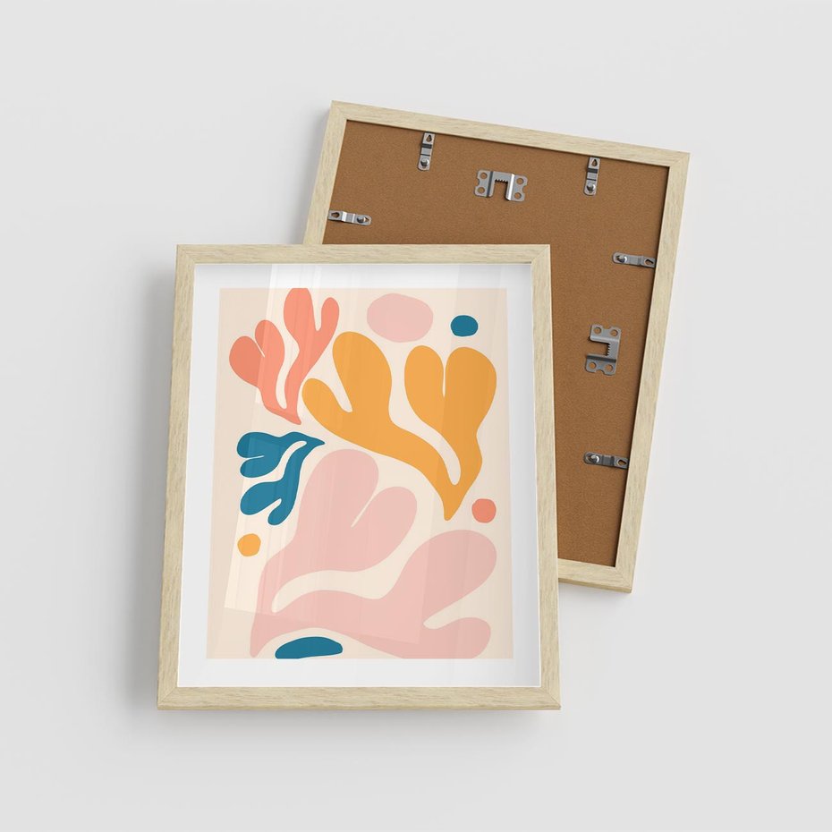 Plakat w ramie 40x50 - Granice Inspiracji - abstrakcyjne dziwne formy, nowoczesny plakat - rama drewno