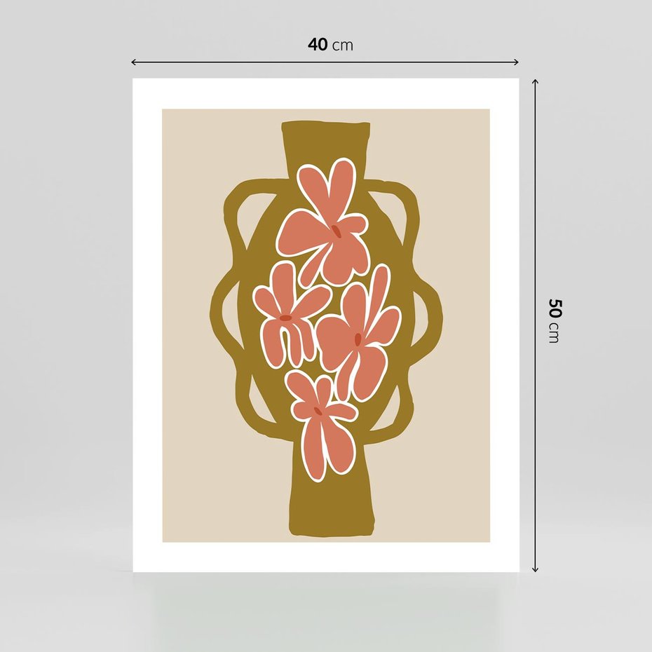 Plakat bez ramy 40x50 - Rozbijające Formy - abstrakcyjny plakat, kwiaty na wazonie