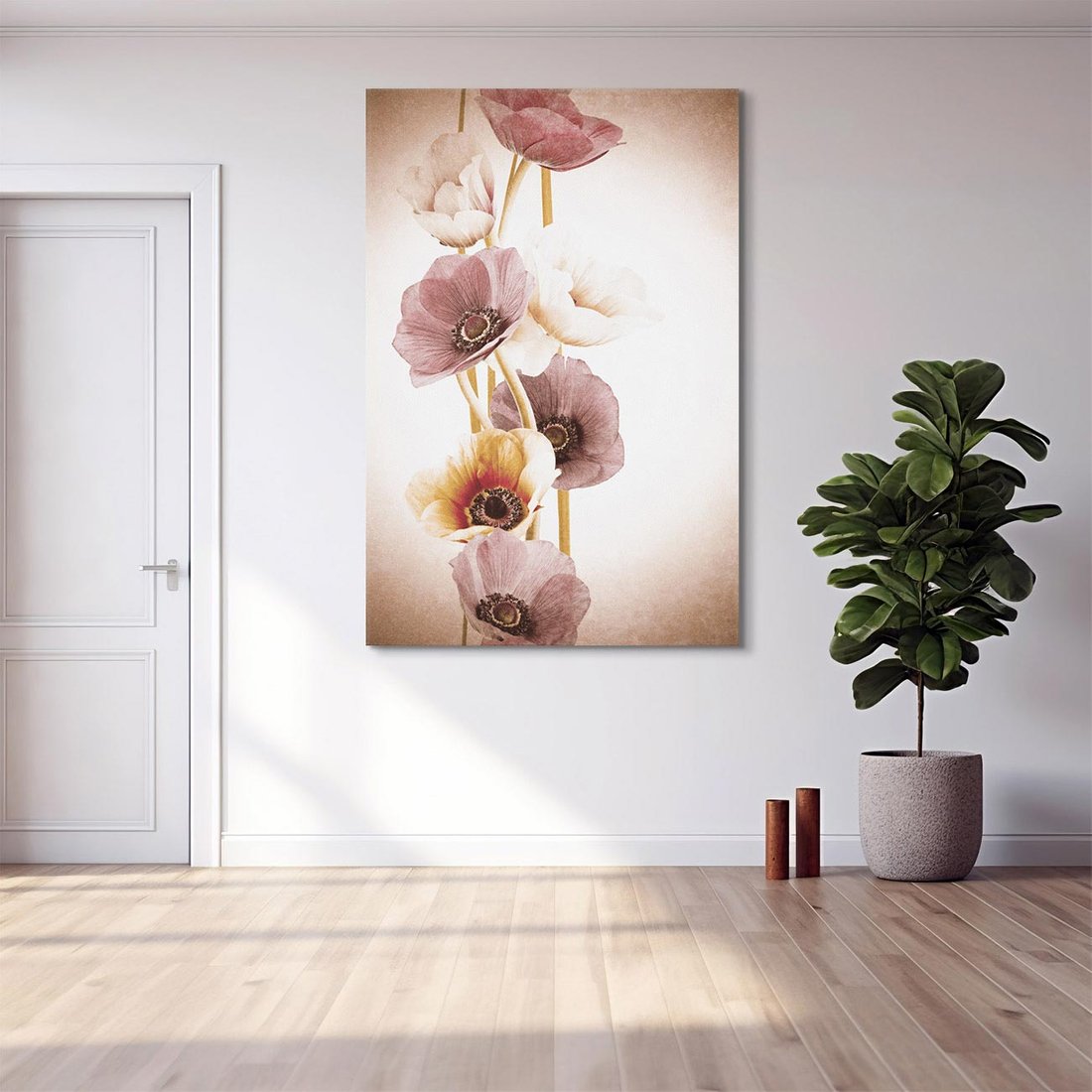 Obraz na płótnie 80x120 - Eksplozja kolorów - akwarela, maki
