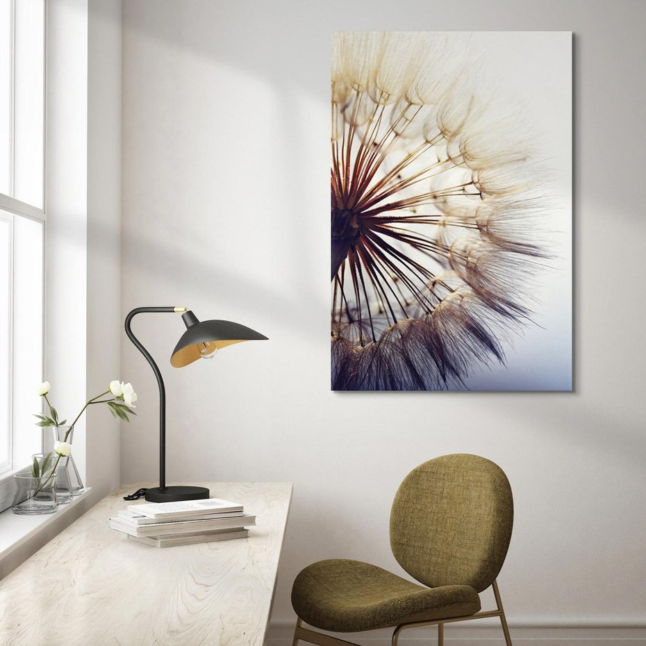 Obraz na płótnie 80x120 - Makro piękno dmuchawca - makro, dmuchawiec