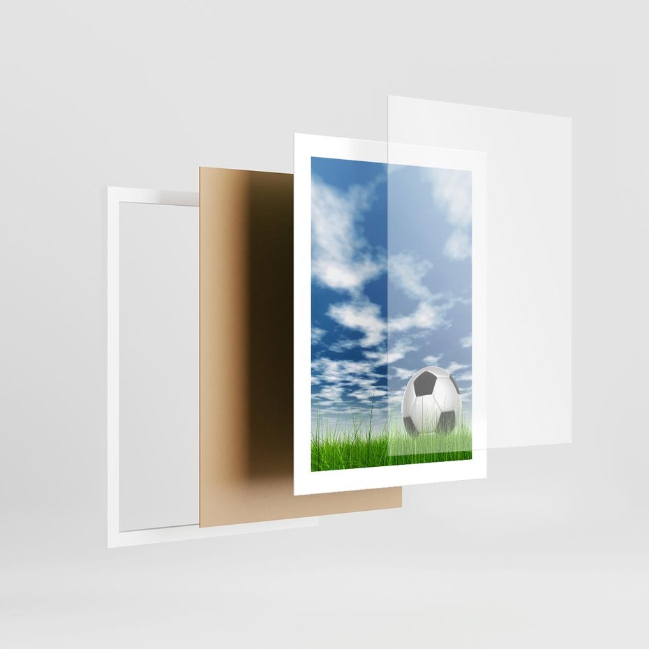 Plakat w ramie 30x40 - Piłkarska Pasja - piłka, nożna - rama biała