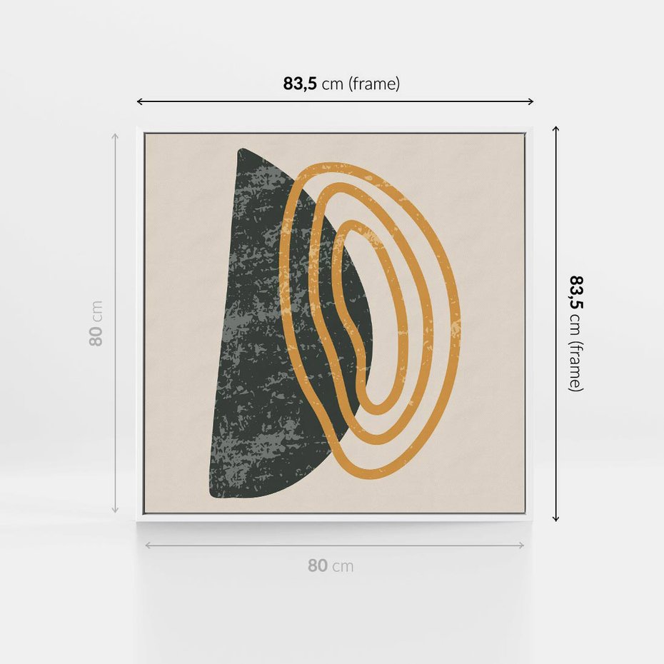 Obraz w ramie 80x80 - Nowoczesne Dialogi Materii - nowoczesny plakat, abstrakcyjne kształty - rama biała