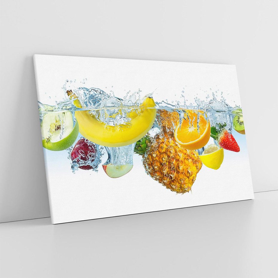 Obraz na płótnie 70x50 - Owoce w tropikalnym klimacie - owoce, woda