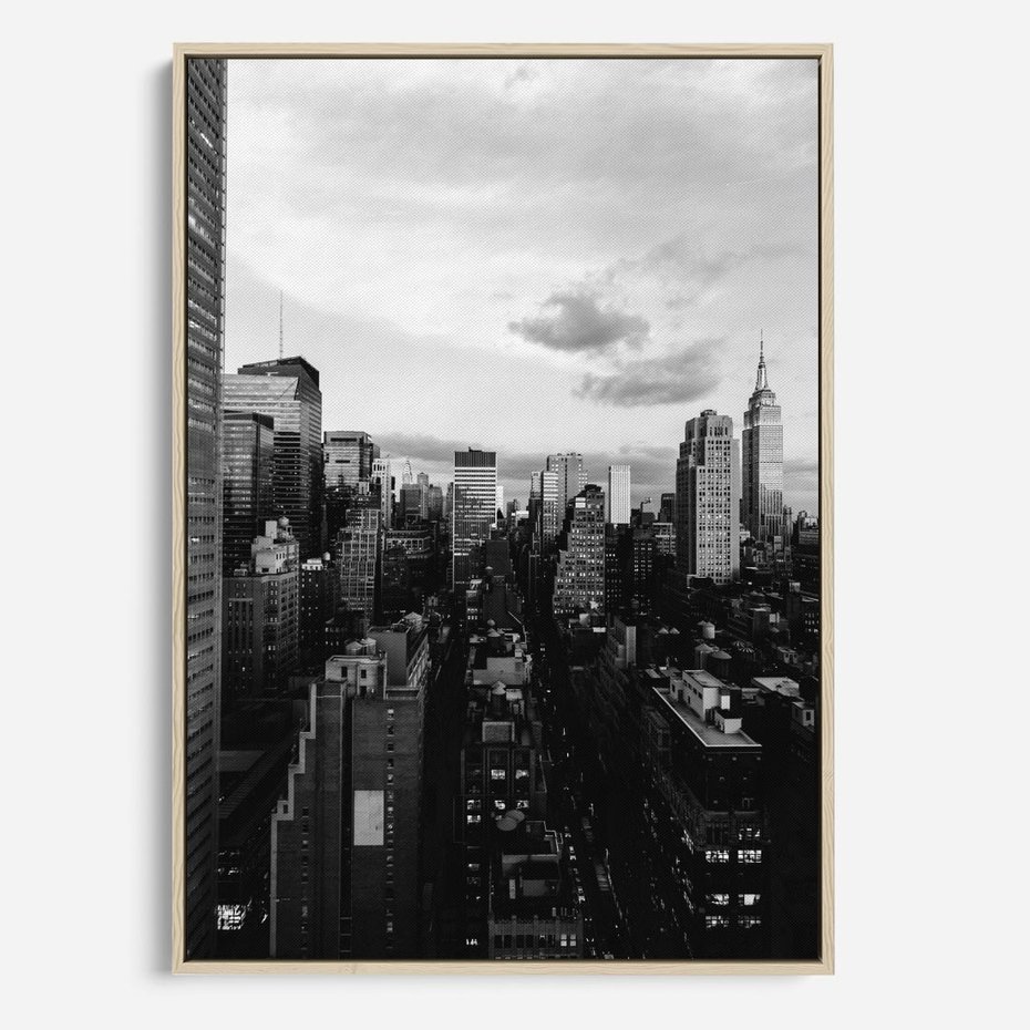 Obraz w ramie 70x100 - Wibracje Miejskiego Życia - miasto, wieżowce - rama drewno